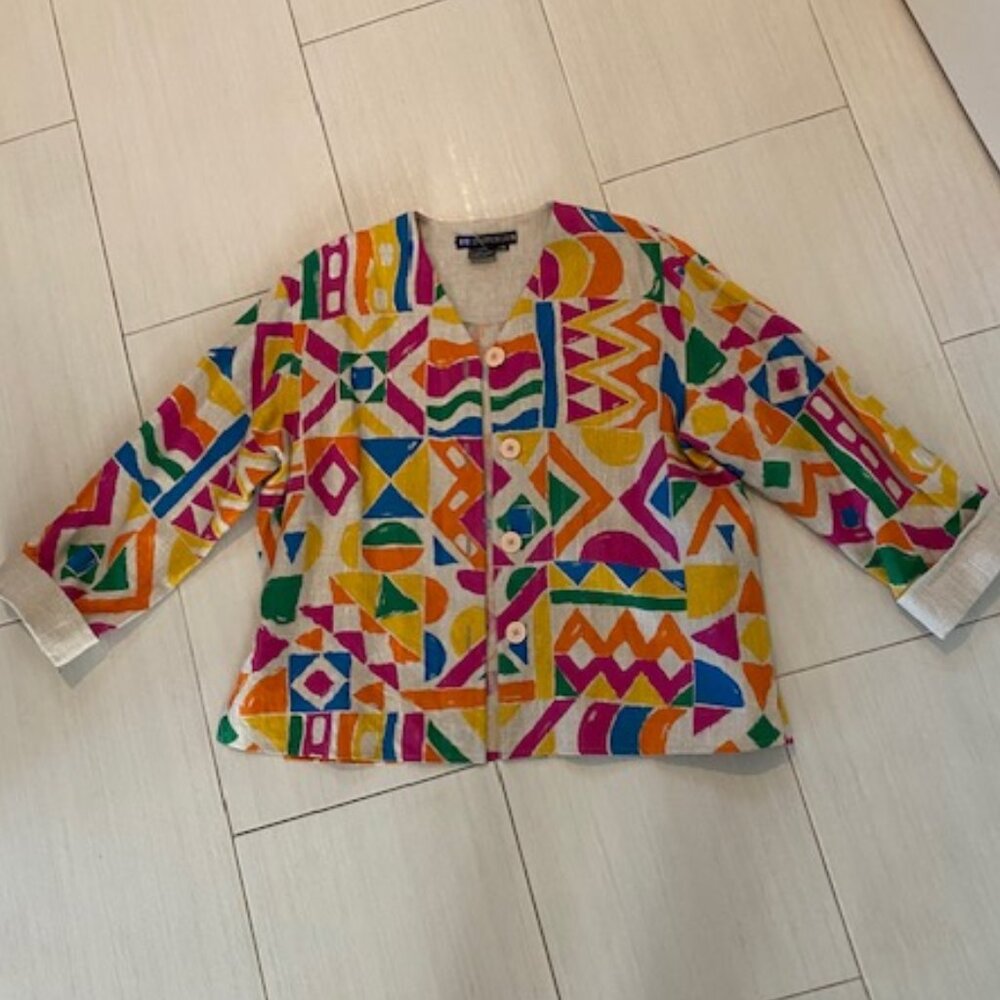 IB Diffusion Geometric Linen Jacket size M